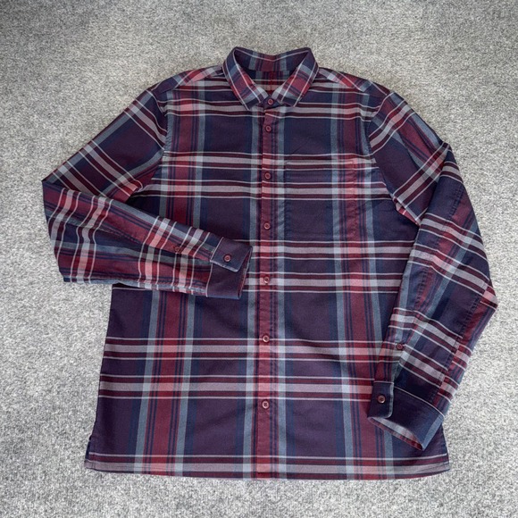 Lululemon Other - Lululemon Masons Peak Mens Medium Plaid Long Sleeve‎ Button Shirt Flannel Casual
